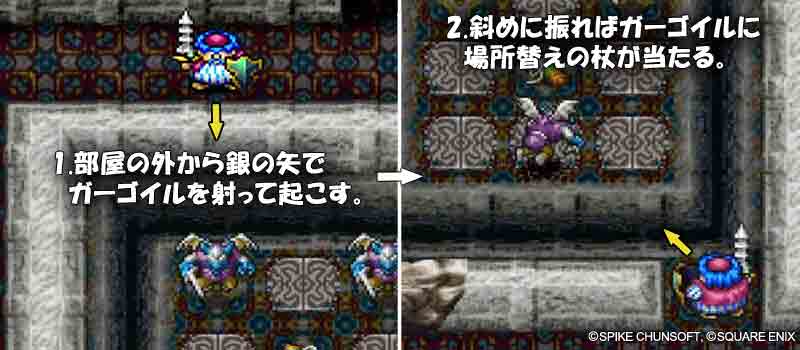 ガーゴイルと入れ替わって黄金の紙切れを回収する方法